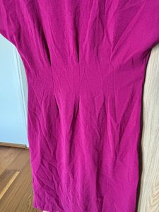 Vibrant Magenta Flutter Sleeve Dress