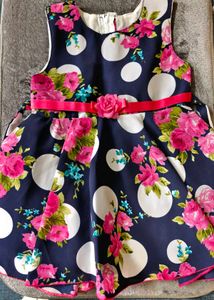 Navy Floral &amp; Polka Dot Dress