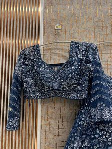 💙Royal Blue Beads Work Cocktail Night Lehga💙