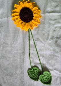 Crocheted Sunflower curtain tie