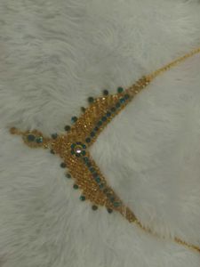 Elegant Gold &amp; Teal Necklace Set