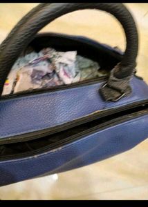 Blue Handbag with Eyelet Detail