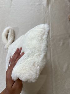 Fluffy White Clutch Bag