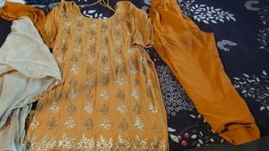 Elegant Mustard Kurta Set with Dupatta