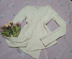 cotton blend tie-up tops and red muffler (2item)