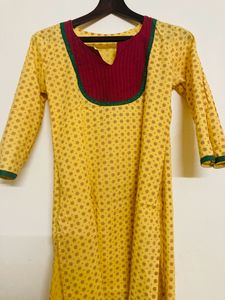 Yellow short Kurti