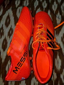 Orange Adidas Messi Football Shoes