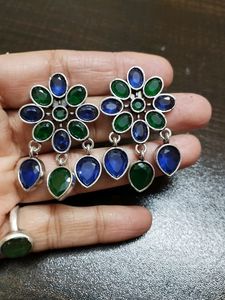Beautiful And Charming Semi-precious Stone Brass Earrings 👌👌👌👌😊