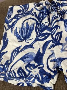Blue Floral Print Shorts