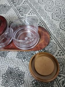 Vintage Wooden Tray with Jars
