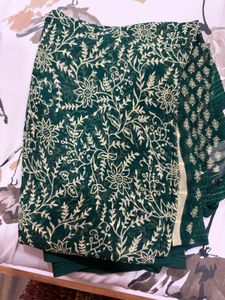 Elegant Green Floral Saree
