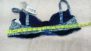 Blue Paisley Print Bikini Top