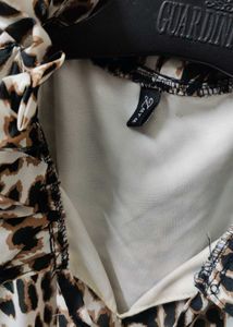 Zara Leopard Print Ruffle Dress