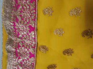 Vibrant Yellow Embroidered Saree