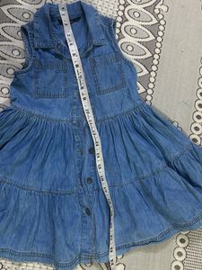 Denim Ruffle Tiered Dress