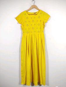 Branded Yellow Gown Style Kurta (Women's)