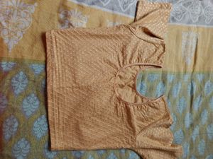 Golden Strechable Blouse For Women