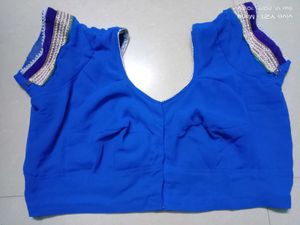 Blue Embroidery daily wear saree