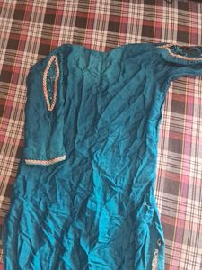 Teal Embroidered Kurta
