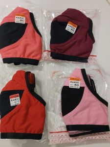 Pack of 4 Non-Padded Everyday Cotton Hosiery Bras