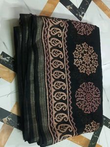 Elegant black and brown saree