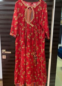Elegant Red Floral Kurta