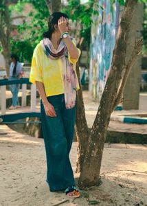yellow crop shirt