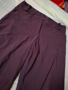 High Waist Branded Brown Pants