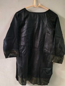 Black Kurta with Printed Dupatta
