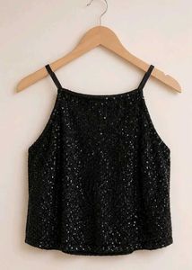 Sparkling Black Sequin Cami Top PRICE DROP GIRLIES