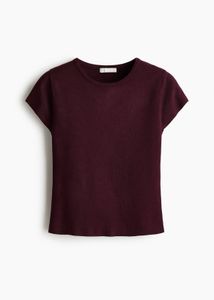 H&amp;M Maroon Short Sleeve Knit Top
