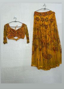 Embroidered Yellow Lehenga Choli Set