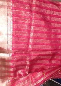 Elegant Red Silk Saree with Gold Border