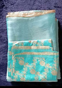 Aqua Blue saree