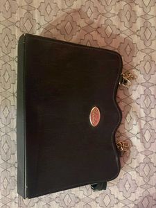 Black Zara Handbag with Chain Detail