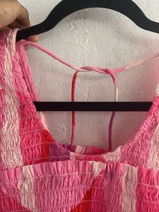 Boho Pink Floral Smocked Maxi Dress