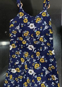 Floral Print Midi Dress with White Tee