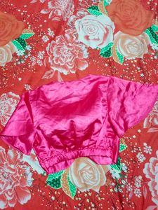 Satin Tie-Front Crop Top