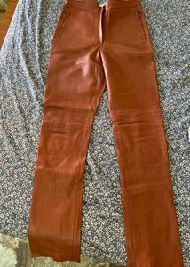 Vintage Prada Brown Leather Trousers