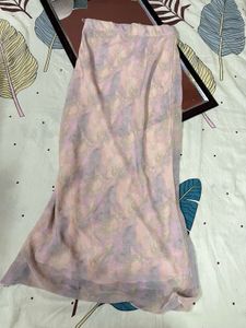 Light Pink Floral Print Maxi Skirt