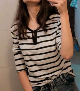 Striped V-Neck Tee
