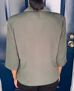 Olive Silver Chiffon Blazer