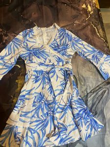 Boho Tropical Print Wrap Dress