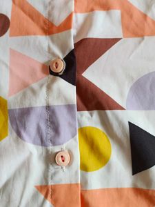 Geometric Print Button-Down Shirt