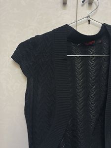 Stylish Black Knit Bolero Cardigan