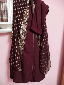 Maroon Kurta Set with Dupatta