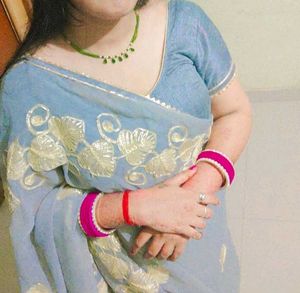 Elegant Blue Saree with Gold Embroidery