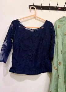 Embroidered Net Blouse