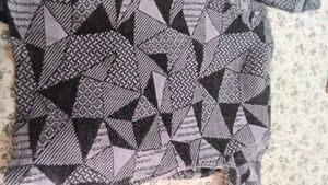 Geometric Print Button-Up Cardigan