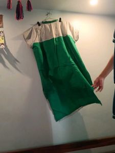 Vibrant Green &amp; White Polka Dot Dress